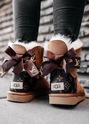 🥰ugg mini bailey bow ii lv🥰шикарные женские угги с бантом, зимние с мехом угги1 фото