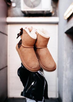 🥰ugg mini bailey bow ii lv🥰шикарные женские угги с бантом, зимние с мехом угги8 фото