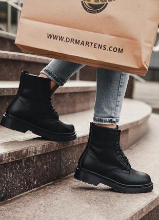 Черевики з хутром dr. martens 1460 fur black ботинки зимние на меху1 фото