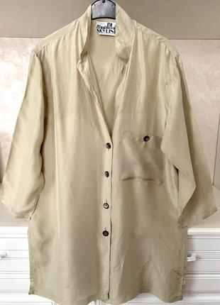 Винтажная блуза блузона из натурального шелка