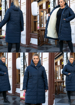 Зимове жіноче тепле пальто на овчині.рр 48,50,52,54,56,58,60,625 фото