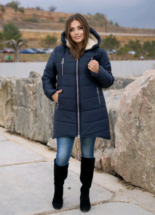 Жіноча тепла зимова куртка на овчині.рр 48,50,52,54,56,58,60,626 фото