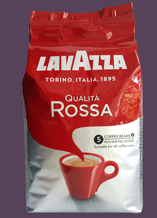 Кава в зернах lavazza qualita rossa 1 кг