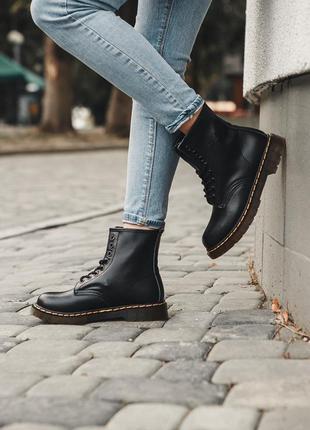 Черевики шкіряні на хутрі dr. martens 1460 fur черевики на хутрі4 фото