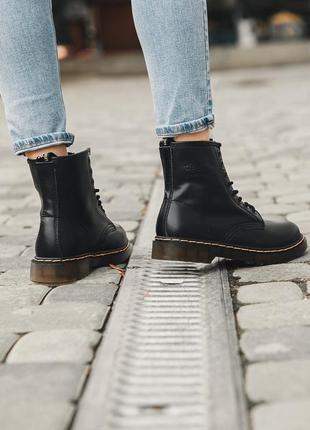 Черевики шкіряні на хутрі dr. martens 1460 fur черевики на хутрі6 фото