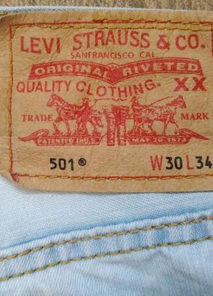 Літні джинси levis 501, розмір w30 l306 фото