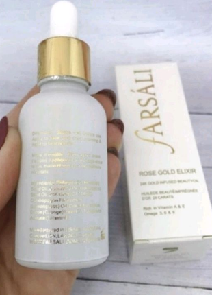 Сыворотка масло для макияжа farsali rose gold elixir (белая)2 фото