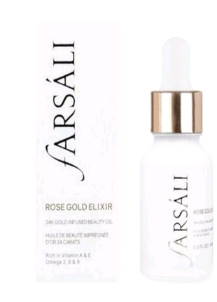 Сыворотка масло для макияжа farsali rose gold elixir (белая)3 фото