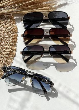Солнцезащитные очки gucci, унисекс, авиаторы.2 фото