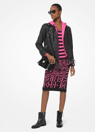 Мега крутая кожаная куртка от michael kors crinkled leather moto jacket р.xs