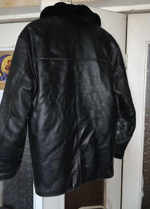 Куртка шкіряна чоловіча зимова з підстібкою демісезонна2 фото