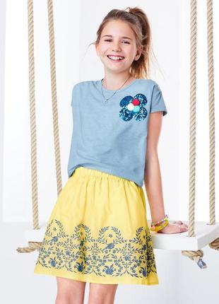 Красивая юбка с вышивкой рост 122-128 и 146-152 tchibo тсм