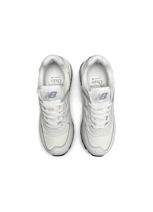 Кросівки шкіряні жіночі new balance classic white білі стильні повсякденні кроси нью баланс6 фото