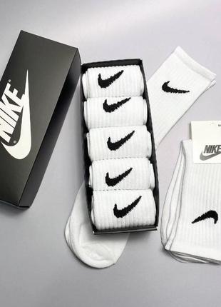 5 пар у коробці, подарунковий набір шкарпеток nike білі 36-40р.1 фото