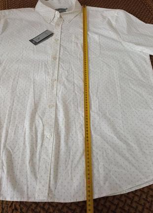 Чоловічий одяг/ нова брендова сорочка біла 🤍 64/66/7xl розмір, пог 72 см, cotton5 фото