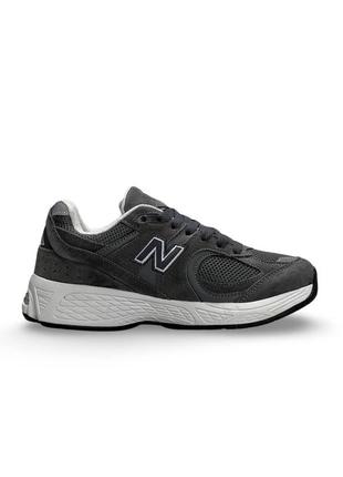 Кроссовки замшевые женские  new balance 2002r dark gray white серые стильные повседневные кросы нью баланс7 фото