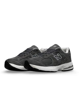 Кроссовки замшевые женские  new balance 2002r dark gray white серые стильные повседневные кросы нью баланс4 фото