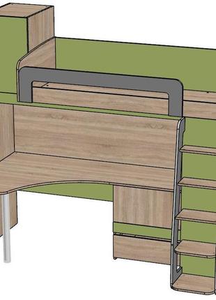 Ліжко горище зі столом та шафою (80х190) кчо 1205 фото