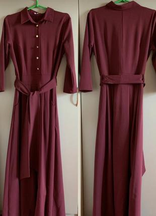 Длинное платье-рубашка