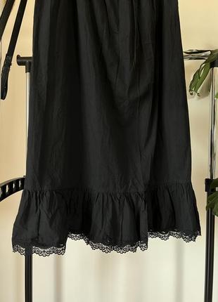 Нижняя черная юбка подъюбник винтаж с кружевом3 фото