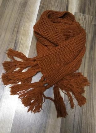Шикарный шарф, крупная вязка.1 фото
