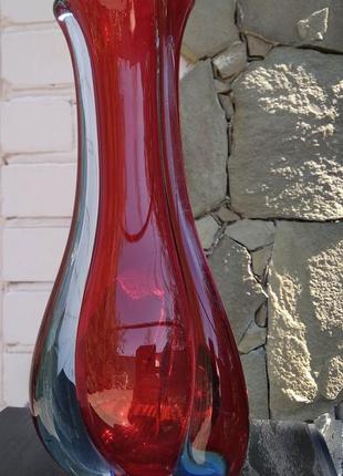 Ваза кольорове скло чехія, богемія. bohemian art glass