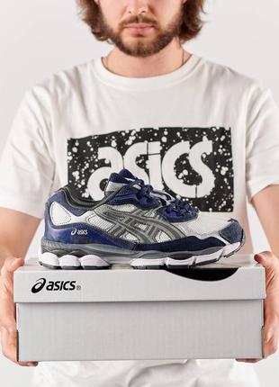 Кроссовки замшевые мужские asics gel nyc navy white синие стильные спортивные кросовки асикс гель демисезонные10 фото