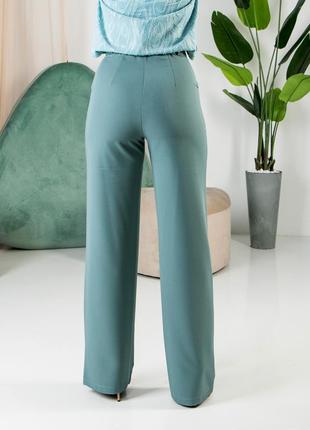 Женские классические широкие бирюзовые брюки палаццо большого размера 42-547 фото