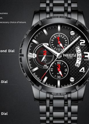 Nibosi reloj hombre quartz наручні чоловічі годинники кварцові8 фото