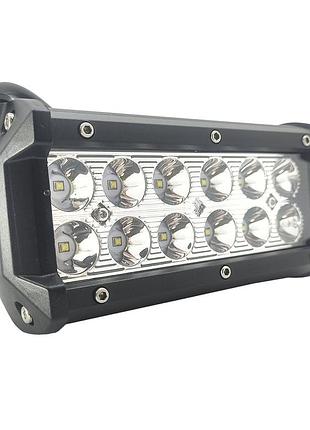 Led фара светодиодная 12 диодов. двухрядная фара - прожектор! товар с гарантией качества! с -36w.s. корея