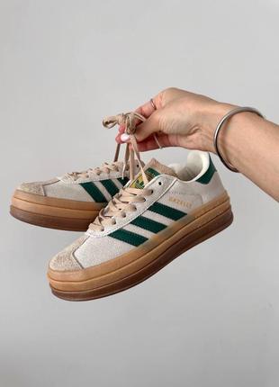 Адидас газель болд adidas gazelle bold platform cream / green