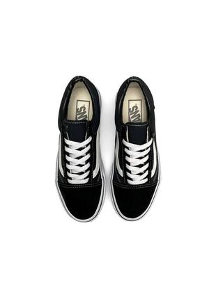 Кросівки замшеві жіночі vans old skool black white premium чорні стильні кеди ванс олд вилиць демісезонні6 фото