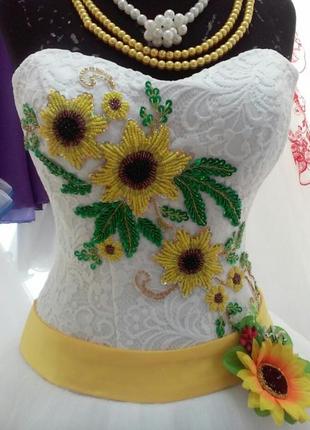 Весільна сукня в українському стилі,, соняшник 🌻,,
