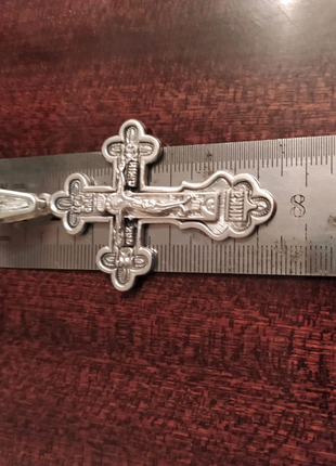 Срібний ланцюжок і хрест 925*2 фото