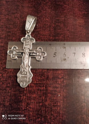 Срібний ланцюжок і хрест 925*3 фото