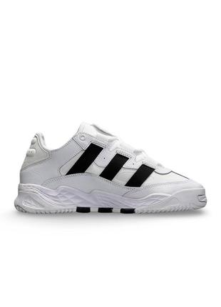 Кросівки шкіряні чоловічі adidas originals niteball white білі стильні повсякденні кросівки адідас6 фото