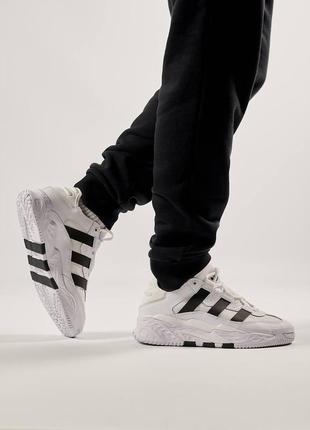 Кросівки шкіряні чоловічі adidas originals niteball white білі стильні повсякденні кросівки адідас10 фото