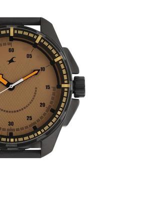 Годинник fastrack ng3084np01c men's black silicon analog brown di1 фото