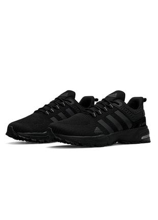Кроссовки мужские adidas marathon black черные стильные легкие повседневные кросы адидас демисезонные4 фото
