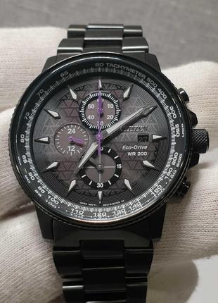 Чоловічий годинник часы citizen eco-drive  200m chronograph black1 фото