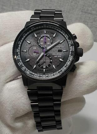 Чоловічий годинник часы citizen eco-drive  200m chronograph black5 фото