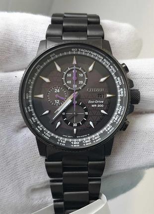 Чоловічий годинник часы citizen eco-drive  200m chronograph black7 фото
