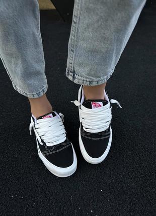 Женские кроссовки vans knu school black &amp;white3 фото