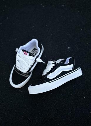 Женские кроссовки vans knu school black &amp;white8 фото