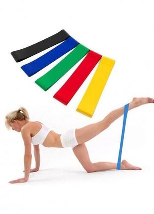Набір гумок для фітнесу йоги пілатесу lpowex 5 в 11 фото