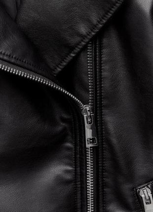 Байкерська шкіряна куртка оверсайз зі штучної шкіри3 фото