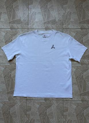 Футболка jordan jumpman logo white streetwear tee