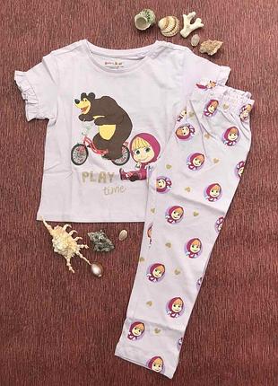 Пижама набор футболка лосины набор для сна девочке 2-3 года cool club
