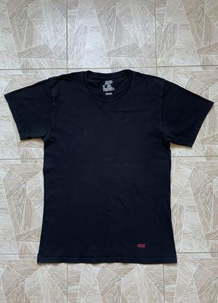 Футболка hanes supreme logo black streetwear tee1 фото