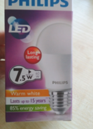 Led лампи philips bulb 7,5 вт a67 матова e27/3000 до